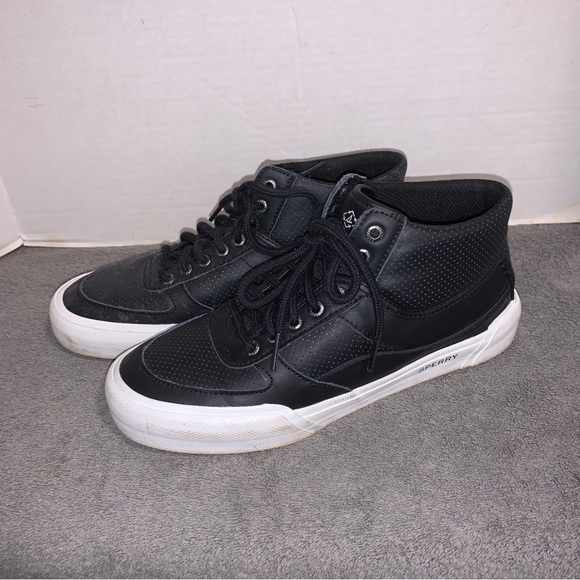 Sperry Shoes - Sperry Shoes Womens 8.5 Soletide Mid Seacycled Sneakers Black Leather STS87846